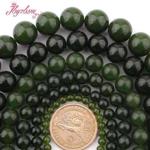 6.8.10mm Lisa redonda cuentas verde Taiwán Jades Nephrite cuentas de piedra Natural para las mujeres la fabricación de la joyería DIY collar Bracelat 15