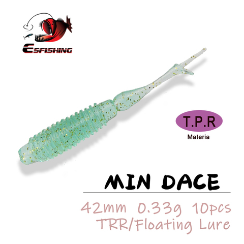 ESFISHING-señuelo de Pesca flotante TPR Min Dace, 10 Uds., 42mm, respetuoso con el medio ambiente, señuelo suave de alta calidad, novedad de 2022 ► Foto 1/6