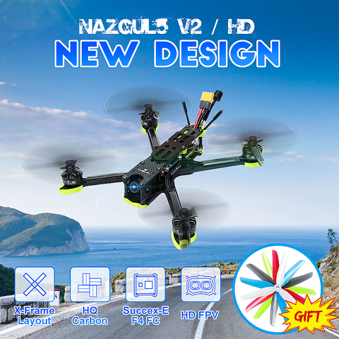 iFlight Nazgul5 V2 Nazgul5 HD de 5 pulgadas 4-6S Estilo libre RC FPV que compite con aviones no tripulados w / Caddx Ratel Cámara y SucceX E-F4 regulador de vuelo del helicóptero de RC Quadcopter Juguetes ► Foto 1/6