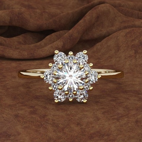 Anillo de oro blanco con diamantes ► Foto 1/6