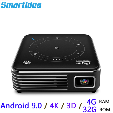 Smartldea-Proyector de bolsillo de 4G para la casa, dispositivo de proyección 4K, 3D con Android 9,0, 32G de ROM, wifi, bluetooth 5,0, opción de videojuego, modelo P11 ► Foto 1/6