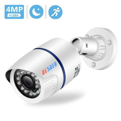 BESDER-cámara de seguridad impermeable para exteriores, cámara IP de 4MP/3MP/2MP con cable H.265, ONVIF, 20m de visión nocturna, detección de movimiento, PoE HD ► Foto 1/6