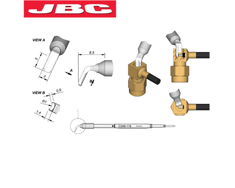 JBC puntas de pistola para soldar especializados reemplazable adaptador para JBC T245-A manejar C245760 C245116 C245122 C245763 C245762 C245785 ► Foto 1/5