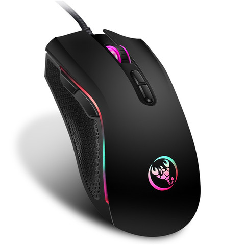 Ratón profesional de alta calidad óptica para juegos, mouse con cable de 3200DPI, 7 botones, retroiluminado con LED en 7 colores y diseño ergonómico para LOL CS ► Foto 1/6