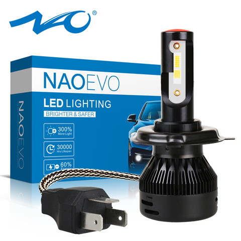 NAO-faro LED para motocicleta H4, faro delantero para Moto HS1 de 36W y 12V, para Motor 125, 6000K, ventilador Turbo blanco superbrillante, luces para ciclomotor de 4500LM ► Foto 1/6