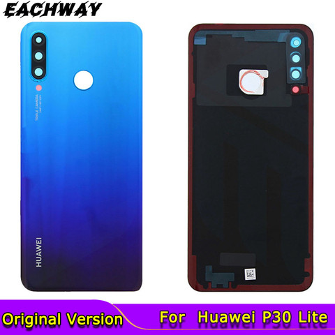 Funda trasera de cristal original para Huawei P30 Lite, carcasa de batería para puerta trasera + lente de cámara, funda de batería para Huawei Nova 4e P30 Lite ► Foto 1/6