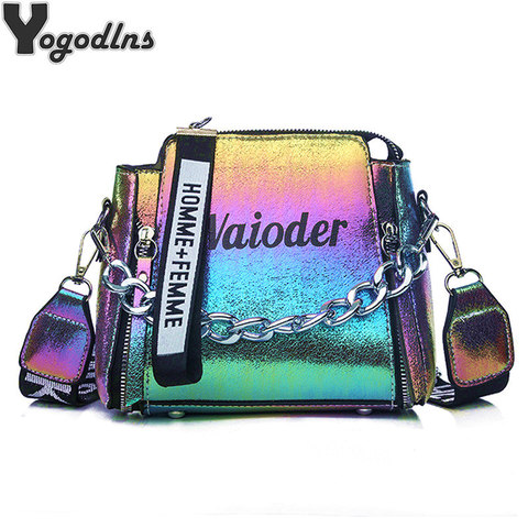 Bolso bandolera con láser para mujer, Popular bolso femenino INS, bolsos bandolera de poliuretano para mujer, bolso cruzado exquisito ► Foto 1/6