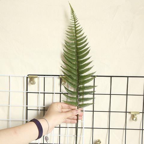 Hoja de helecho Artificial para decoración del hogar, pasto planta verde, hojas persas para bricolaje, decoración de boda y Navidad, 1 unidad ► Foto 1/5