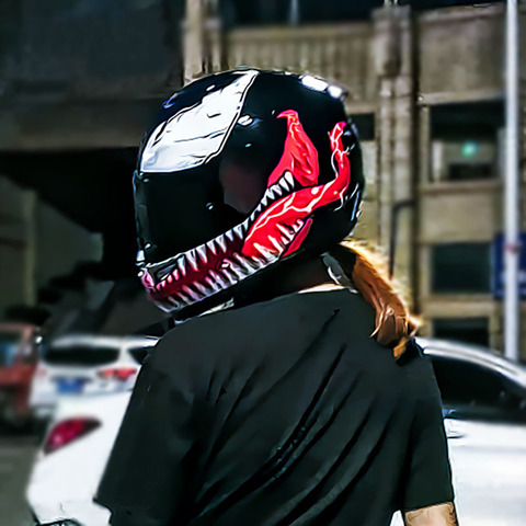 Venom-pegatinas creativas modificadas para casco de motocicleta, película de vinilo para gráficos, accesorios de decoración ► Foto 1/6