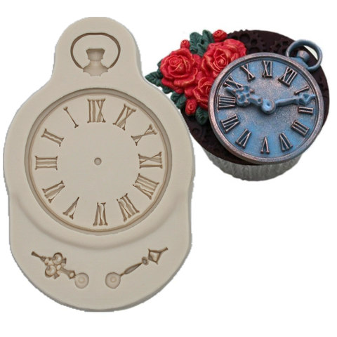 Molde de silicona con forma de reloj de bolsillo, pastel de chocolate para bricolaje, Mousse de pan, postre, fondant, herramienta para decoración de pastelería, utensilios de cocina de resina ► Foto 1/5