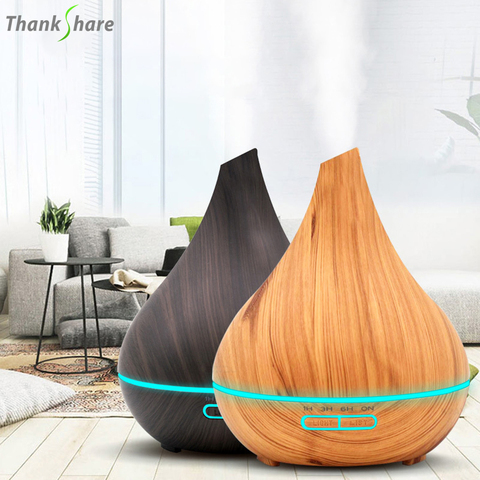 Gracias, humidificador de aire de 400ml ultrasónico, difusor de aceites esenciales, vaporizador de madera para aromaterapia, nebulizador de aire ► Foto 1/6