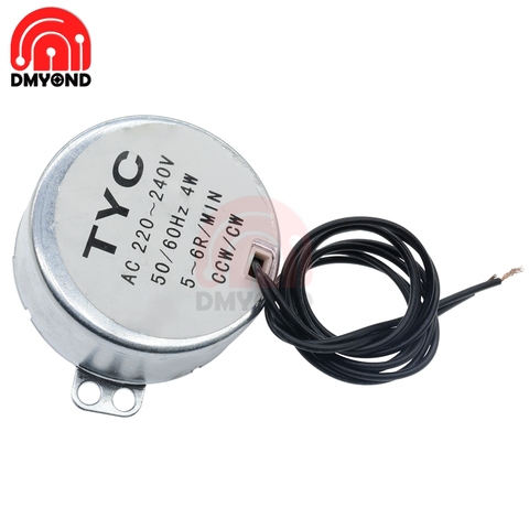 AC 12V 220-240V TYC-50 Motor de tracción de Ca 5-6 r/min estable Motor síncrono Pro 4KGF.CM 4W CW/CCW plataforma giratoria para microondas ► Foto 1/6