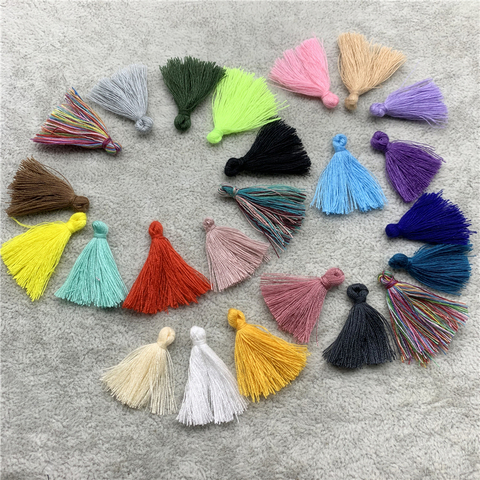 Borlas pequeñas de algodón de 3cm para costura, borlas pequeñas de flecos, accesorios para cortinas, decoración de hogar y boda, 30 unidades por lote ► Foto 1/6