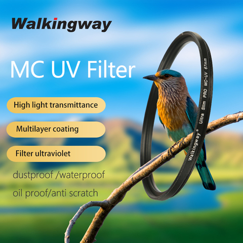 Walkingway Slim Filtro UV MC Dslr-Filtro de lente de cámara 77mm Ultra-violeta Protector de lente Filtro 58mm 37/43/46/49/55/58/67/72/82mm ► Foto 1/6