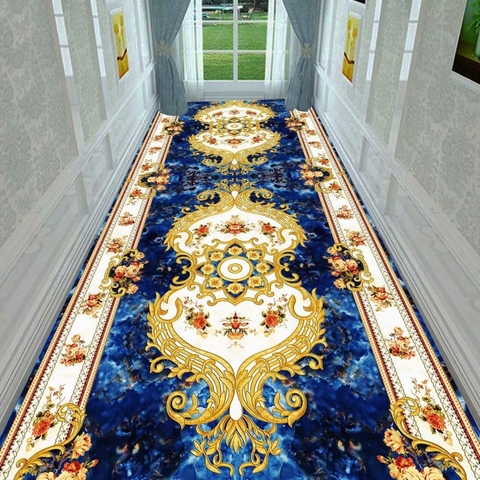 Alfombra larga de estilo europeo para escaleras, alfombras de pasillo, alfombras de pasillo de Casa Nórdica, Alfombra de pasillo, alfombras rojas para fiestas y bodas ► Foto 1/6