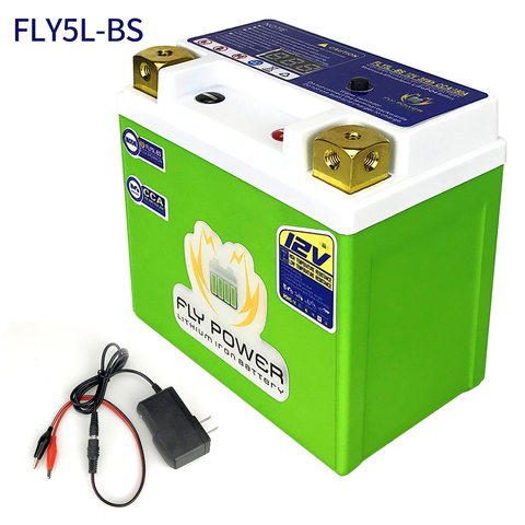 FLY5L-BS LiFePO4-Batería de iones de litio para motocicleta, 12V, 36Wh, CCA, 180A, BMS, baterías de fosfato de hierro, reemplazo de YTX5L-BS ► Foto 1/6