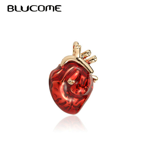 Blucome esmalte rojo vivo corazón broches de los hombres y las mujeres colgante para suéter de Hospital Clínica profesional médico uniforme broches insignias alfileres ► Foto 1/6