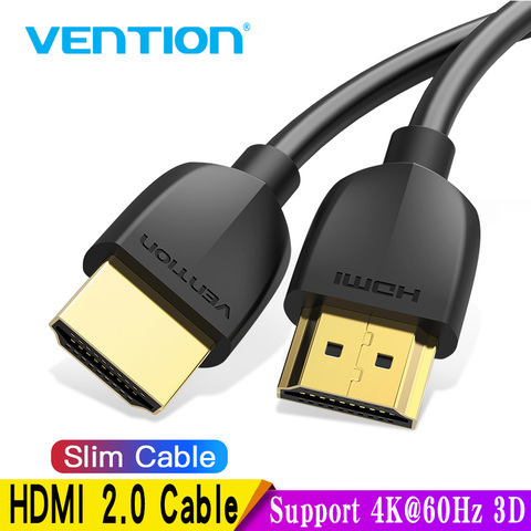Cable HDMI Vention Delgado a HDMI 2,0 HDR 4K @ 60Hz para divisor, extensor, 1080P, para proyector PS4 HDTV 1,5 m 3m ► Foto 1/6
