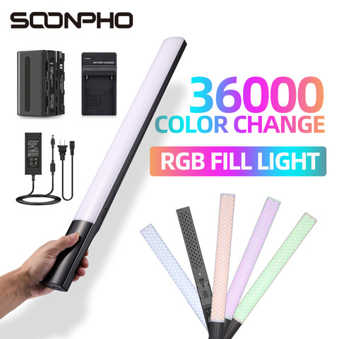 SOONPHO-varita de luz LED para vídeo en forma de varilla de hielo para estudio de fotografía y Youtube, 2500K-8500K RGB CRI95 + ► Foto 1/6