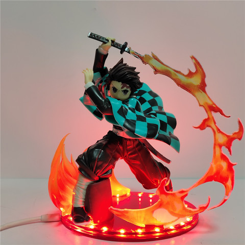 Kimetsu no Yaiba Kamado Tanijirou figuras de acción 3D fuego espada con la hoja efecto demonio asesino de PVC DIY Anime juguete de modelo de figura muñeca ► Foto 1/6