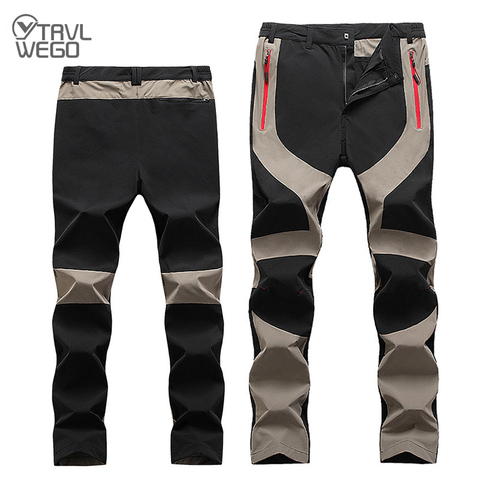 TRVLWEGO-pantalones de senderismo finos para hombre, pantalón de pesca de secado rápido, impermeable, bolsillo táctico, senderismo de montaña, para acampar, Verano ► Foto 1/6