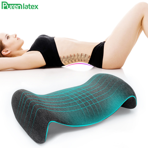 PurenLatex-almohada Lumbar de espuma viscoelástica para dormir, cojín de soporte trasero para aliviar el dolor de espalda y dormir al lado ► Foto 1/6