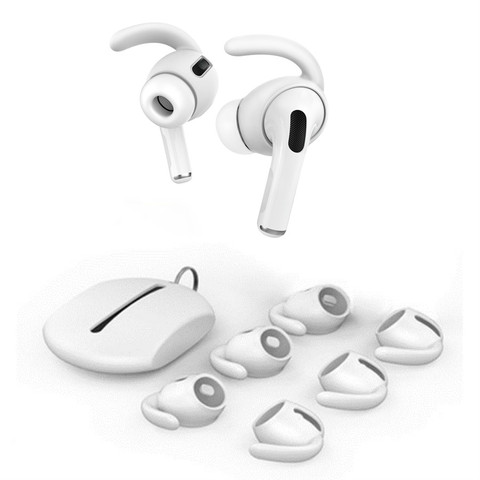 Ganchos para las orejas de silicona blanda para AirPods Pro, cubiertas antideslizantes para auriculares, accesorios para bolsa de silicona para Apple AirPods Pro, 3 pares ► Foto 1/6