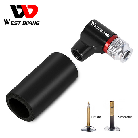 WEST BIKING-Minibomba de mano portátil, inflador de aleación de aluminio, con adaptador de mano para con válvula Presta de seguridad ► Foto 1/6