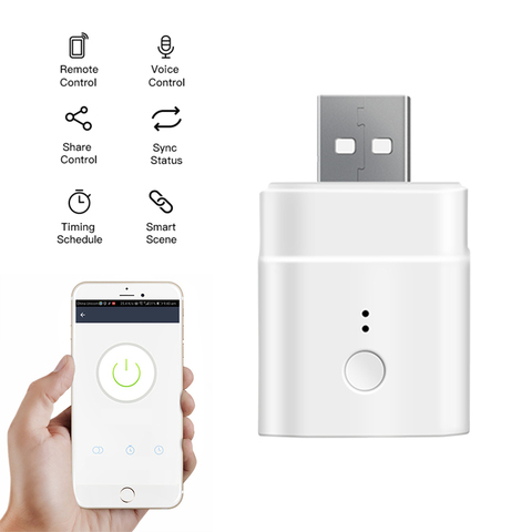 SONOFF-Mini adaptador de corriente USB, interruptor Wifi, Micro 5V, inalámbrico, enchufe USB inteligente, funciona con la aplicación eWeLink, Alexa y Google Home ► Foto 1/6