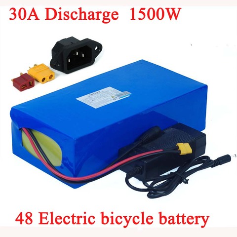 48V 32ah 1500W batería de bicicleta eléctrica 48V 21ah 24ah 21ah 18ah 15ah 18650 baterías de litio para 48v750W 1000W 1500W ebike motor ► Foto 1/5