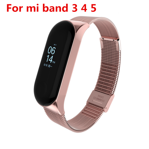 Correa de Metal para Xiaomi Mi Band 3, 4 y 5, pulsera de acero inoxidable sin tornillo para Mi Band 4, 3 y 5 ► Foto 1/6