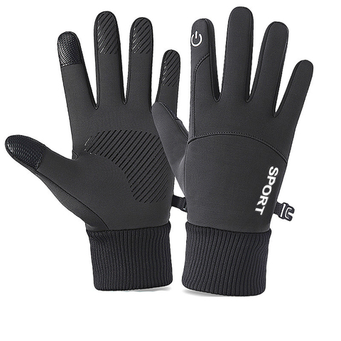 Guantes deportivos cálidos para hombre, resistentes al viento y al agua, con forro polar antideslizante, para invierno ► Foto 1/6