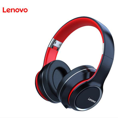 Lenovo-Auriculares inalámbricos por bluetooth, audífono estéreo hifi con cancelación de ruido para video juegos, por encima de la oreja plegables para ordenador, modelo HD200 ► Foto 1/6