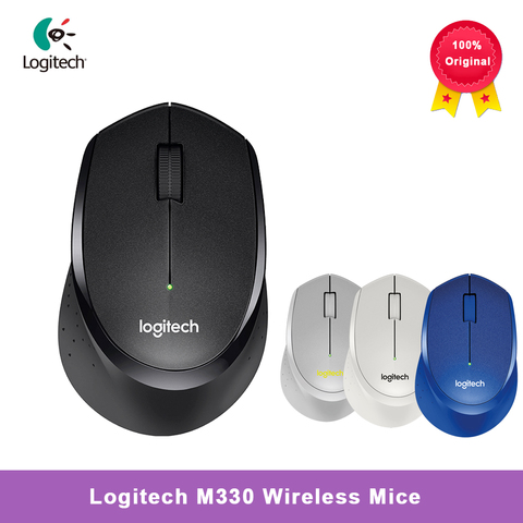 Logitech-ratón óptico inalámbrico M330 para oficina y hogar, Mouse silencioso con USB de 2,4 GHz y 1000DPI, para PC/ordenador portátil ► Foto 1/6