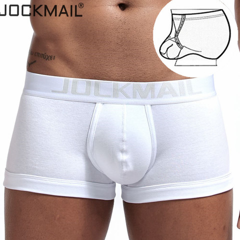 JOCKMAIL algodón Hombre bóxer Sexy hombres ropa interior U convexo bolsa tamaño ajustable cockstraps hombres trunk Shorts Gay ropa interior ► Foto 1/6