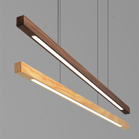 Luces Led colgantes modernas, lámpara colgante minimalista de madera para dormitorio, comedor, estudio, decoración nórdica, luminaria de Bar y oficina, suspensión ► Foto 1/6