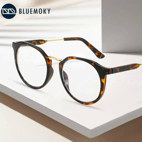 BLUEMOKY-gafas con bloqueador de luz azul para hombre y mujer, montura redonda para Gaming, gafas para protección óptica para Miopía ► Foto 1/6