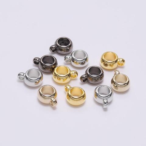 100 unids/lote oro plata 3 4 5mm cobre crimpado cuentas redondas cubre tapón espaciador granos suministros para joyería DIY hace encontrar ► Foto 1/6