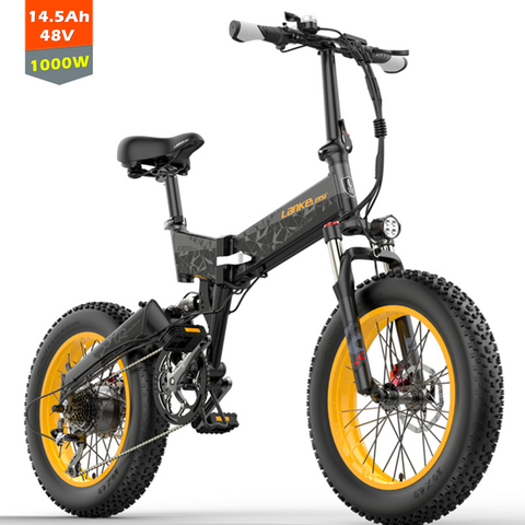 X3000plus-Bicicleta de nieve eléctrica plegable de 20 pulgadas, bici de neumático ancho, 500W/1000W, suspensión Dual delantera y trasera ► Foto 1/6