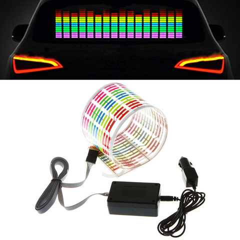 Pegatina de estilo de coche, lámpara de destello de luz LED rítmico de música, pegatina de Ecualizador para coche, destello de luz LED de ritmo musical activada por sonido ► Foto 1/6