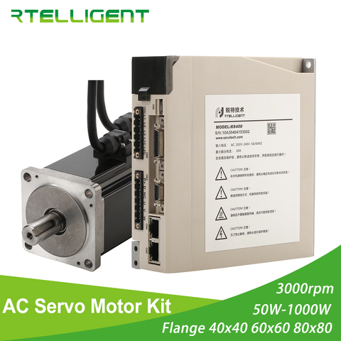 Rtelligent-Servomotor de CA de plomo 2500, 100W, 200W, 400W, 600W, 750W, 1000W, imán permanente, controlador combinado, resolución de codificador de 3000RPM ► Foto 1/6