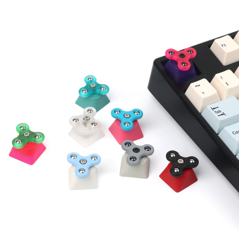 KEYCAP ARTISAN-SPINNER de martillo, Compatible con interruptores Cherry MX y clones, cuerpo de resina, negro, amarillo, verde, azul, rojo y rosa ► Foto 1/1