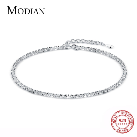 Modian auténtica Plata de Ley 925 Simple Linda pulsera femenina para mujer encanto clásico exquisito joyería de plata esterlina regalo ► Foto 1/5