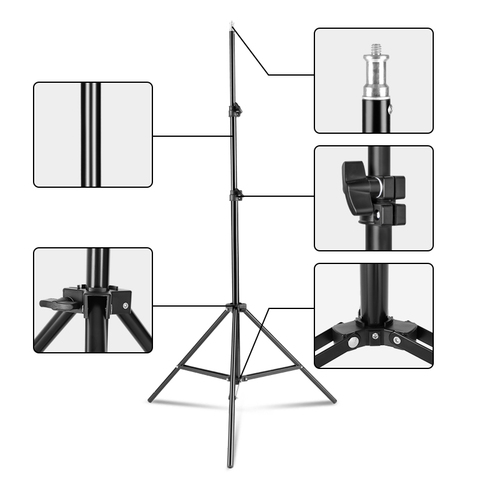 Trípode con soporte para luz, accesorio de aleación de aluminio y Metal resistente, 2m, para estudio fotográfico, Softbox, Flash de vídeo, Reflector, soporte de fondo de iluminación ► Foto 1/5