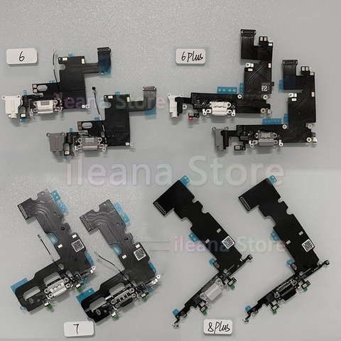 OEM-conector de base de cargador con puerto USB inferior para iPhone 6, 6s, Cable flexible para iPhone 7, 8 Plus, carga con micrófono Flex ► Foto 1/5