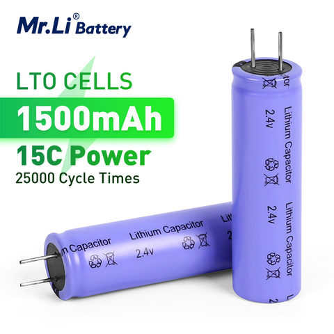 Mr.Li-Batería de titanato de litio de 2,4 V, 1500mAh, LTO 18650, batería de ciclo largo de baja temperatura para bricolaje, paquete de batería de 12V, herramienta eléctrica ► Foto 1/6