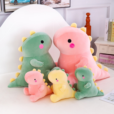 25-50CM precioso dinosaurio de peluche de juguete Super suave de dibujos animados Animal relleno Dino muñecas para niños bebé abrazo muñeca almohada casa Decoración ► Foto 1/6