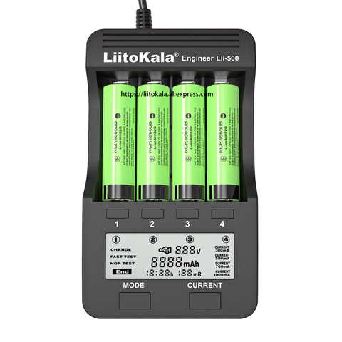 Liitokala Lii-PD4 ii-500 S1 LCD 3,7 V 18650, 18350, 18500, 16340, 17500, 25500, 10440, 14500, 26650, 1,2 V AA NiMH cargador de batería de litio ► Foto 1/6