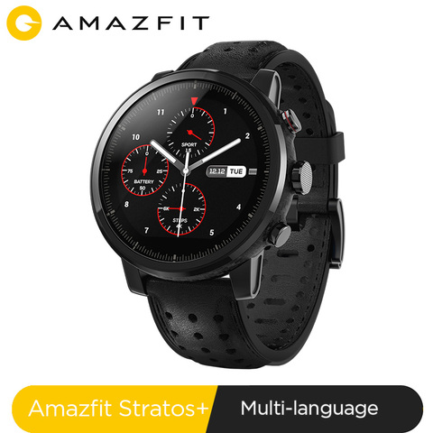 Amazfit-Reloj inteligente Stratos+, dispositivo con correa de cuero genuino, con insignia de buque y caja para regalo, Zafiro 2S, nuevo 2022 ► Foto 1/6