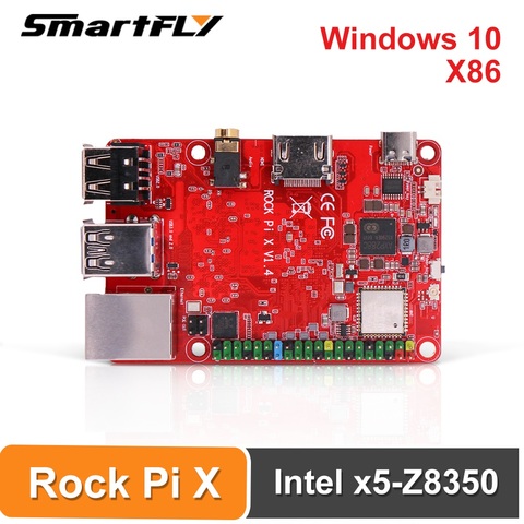 Smartfly Tech-ordenador de placa única con disipador de calor, SBC, Intel Atom x5-Z8350, Cherry Trail, X86, ROCK PI X B, 4GB ► Foto 1/6
